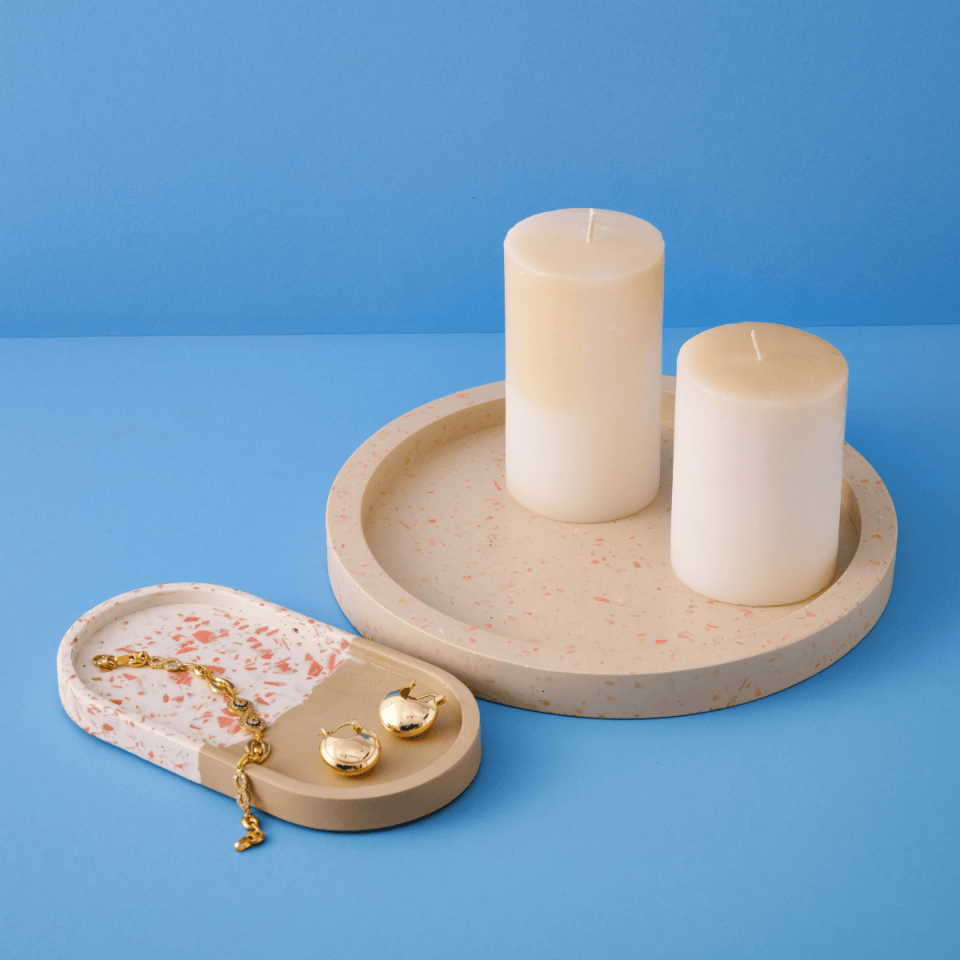 Bej Terrazzo Tasarım Hediye Seti