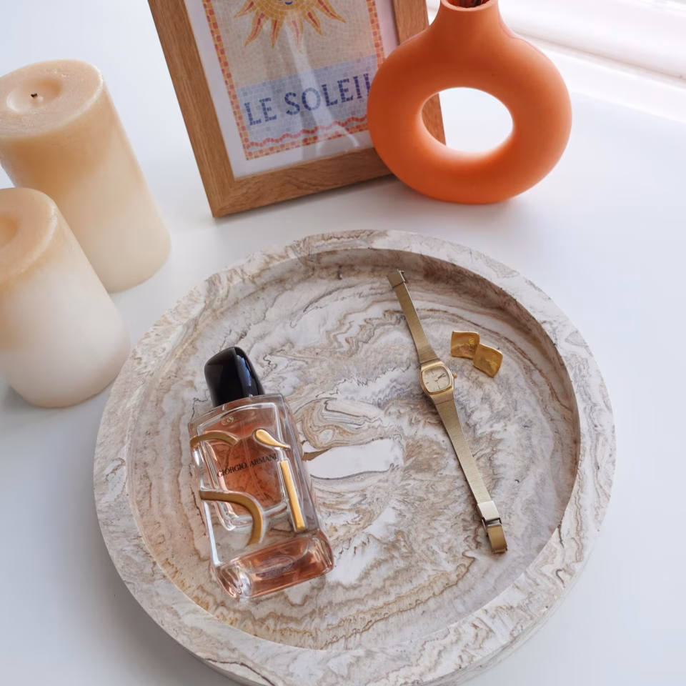 Mermer Tasarım Dekoratif Tepsi